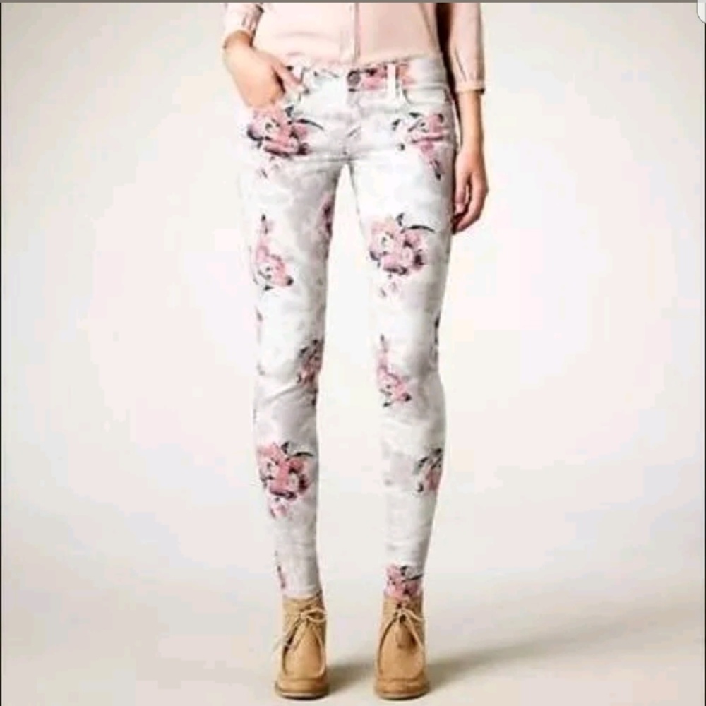 American eagle jeggings floral    B175 - Picture 3 of 6